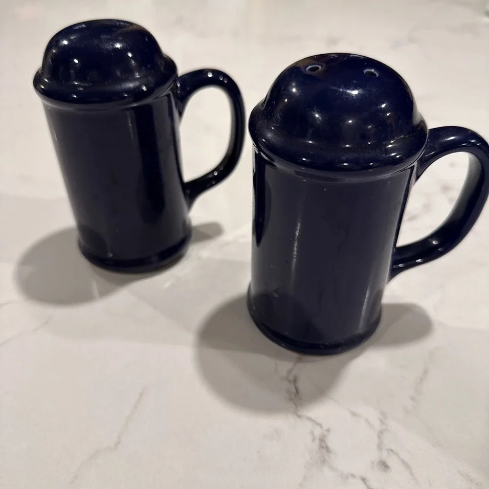 Cobalt Blue Ceramic Salt Pepper Shaker 4.75